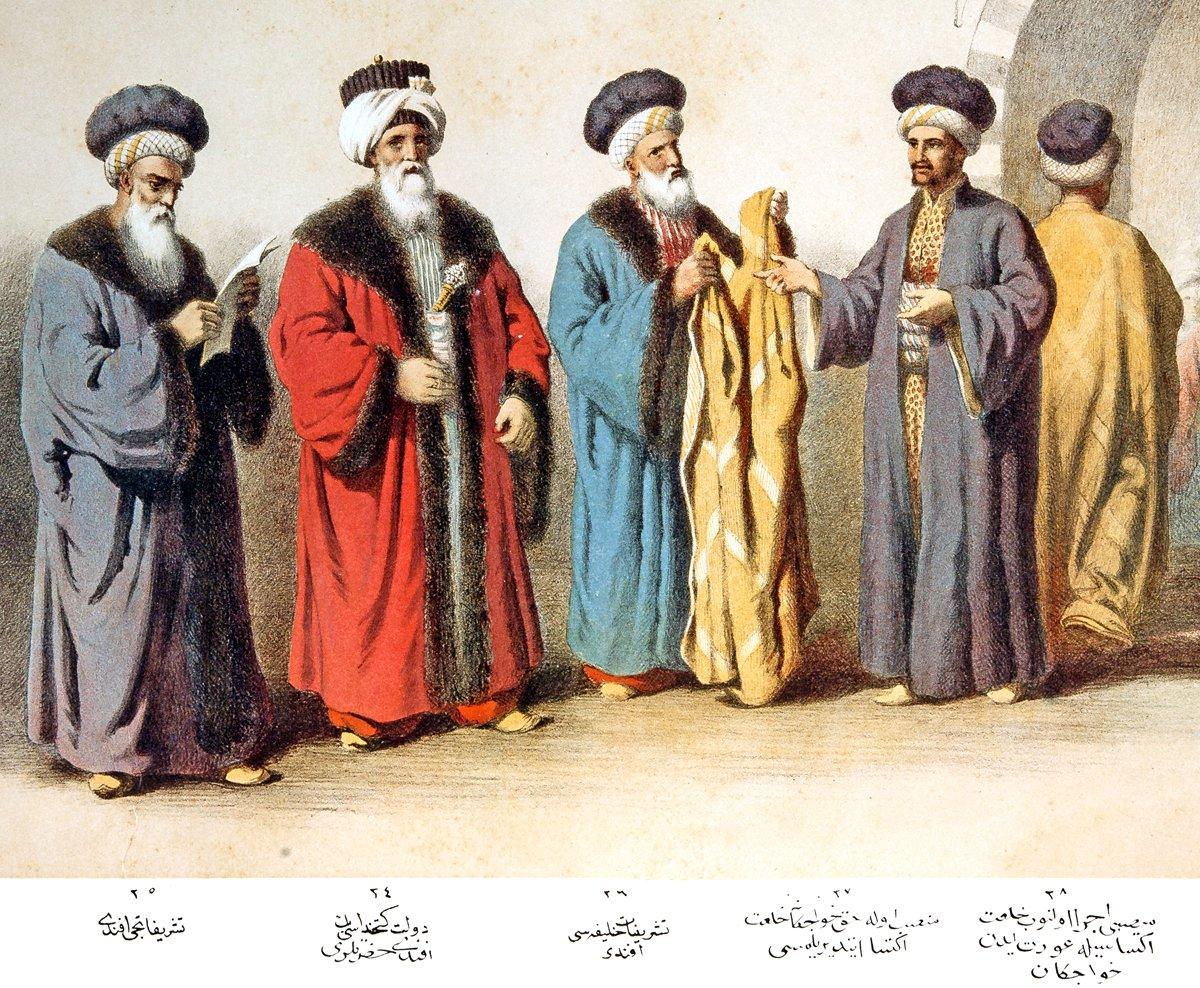 Devlet kethüdâsı ve teşrifatçısının huzurunda yapılan hil‘at giydirme törenini tasvir eden bir resim (Ârif Mehmet Paşa, lv. VIII)
