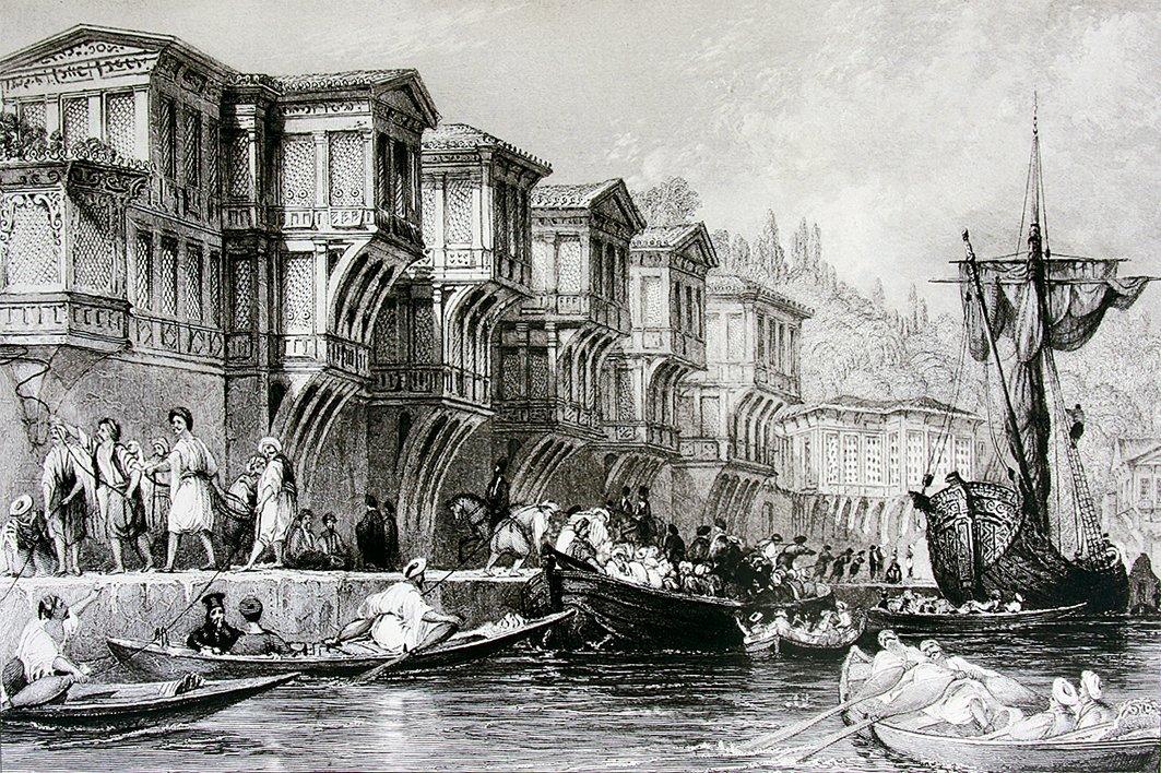 Thomas Allom’un Said Paşa Yalısı’nı tasvir eden gravürü (Robert Walsh, Constantinople and the Scenery of the Seven Churches of Asia Minor, London 1840, I, lv. 35)