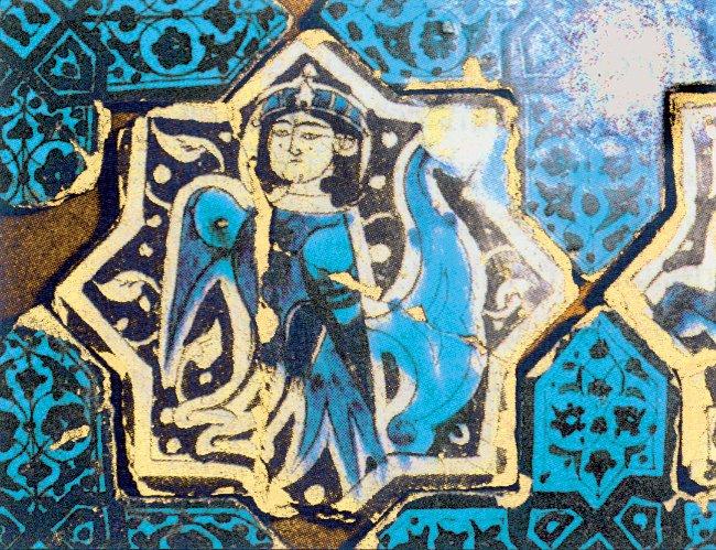 Üzerinde sîmurg figürü bulunan Selçuklu çinisi (Konya Müzesi, Envanter nr. 1271)