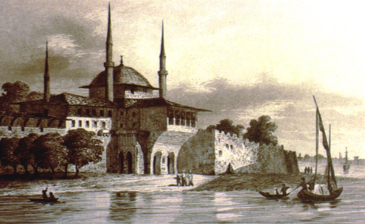 İncili Köşk’ün eski bir gravürü (Jouannin-Van Gaver, La Turquie, Paris 1840, lv. 55)