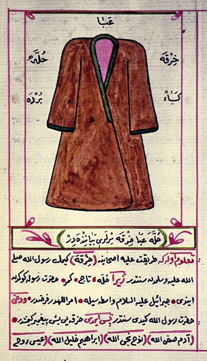 Bir tarikat hırkası çizimi (Yahyâ Âgâh, Fütüvvetnâme-i Esrâr-ı Tâc, Süleymaniye Ktp., Nuri Arlasez, nr. 101, s. 130)