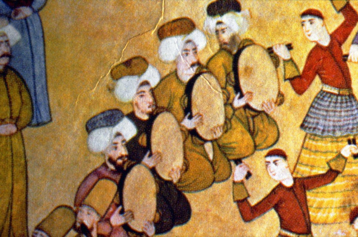 1720 tarihli bir minyatürde görülen dâirezenler (Seyyid Vehbî, Surnâme, TSMK, III. Ahmed, nr. 3593)