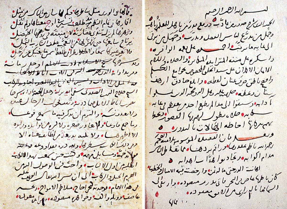Demîrî’nin Muḫtaṣarü’l-Ġays̱i’l-müseccem fî Şerḥi Lâmiyyeti’l-ʿAcem adlı eserinin müellif hattı nüshasının ilk iki sayfası (Süleymaniye Ktp., Ayasofya, nr. 4110)
