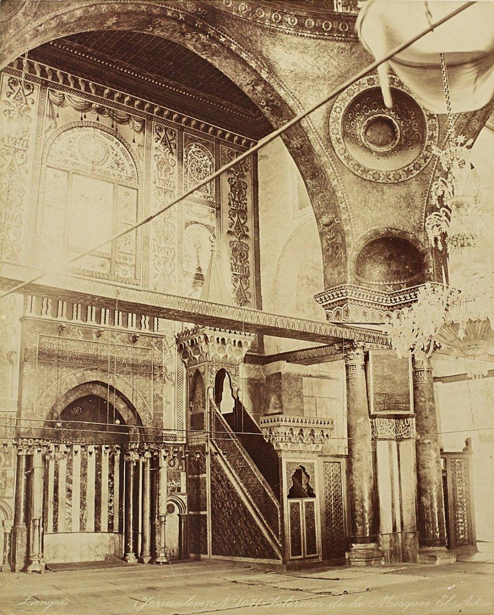 Mescid-i Aksâ’nın mihrap ve minberi (İÜNEK, II. Abdülhamid Han Fotoğraf Albümleri, nr. 90482/22)