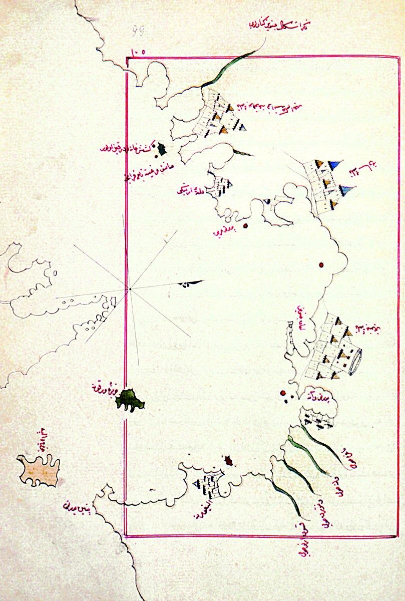Pîrî Reis’in Kitâb-ı Bahriyye adlı eserindeki Ceneviz haritası (Millet Ktp., Coğrafya, nr. 1, vr. 99a)