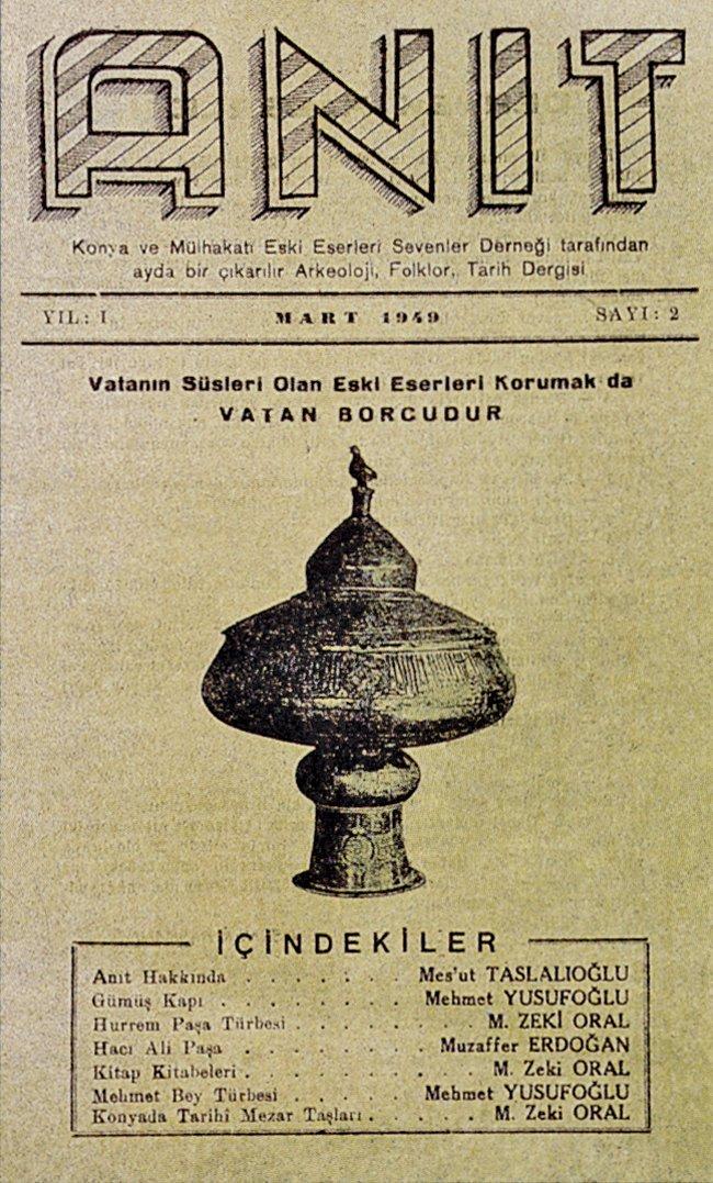 Anıt dergisinin 2. sayısının kapağı