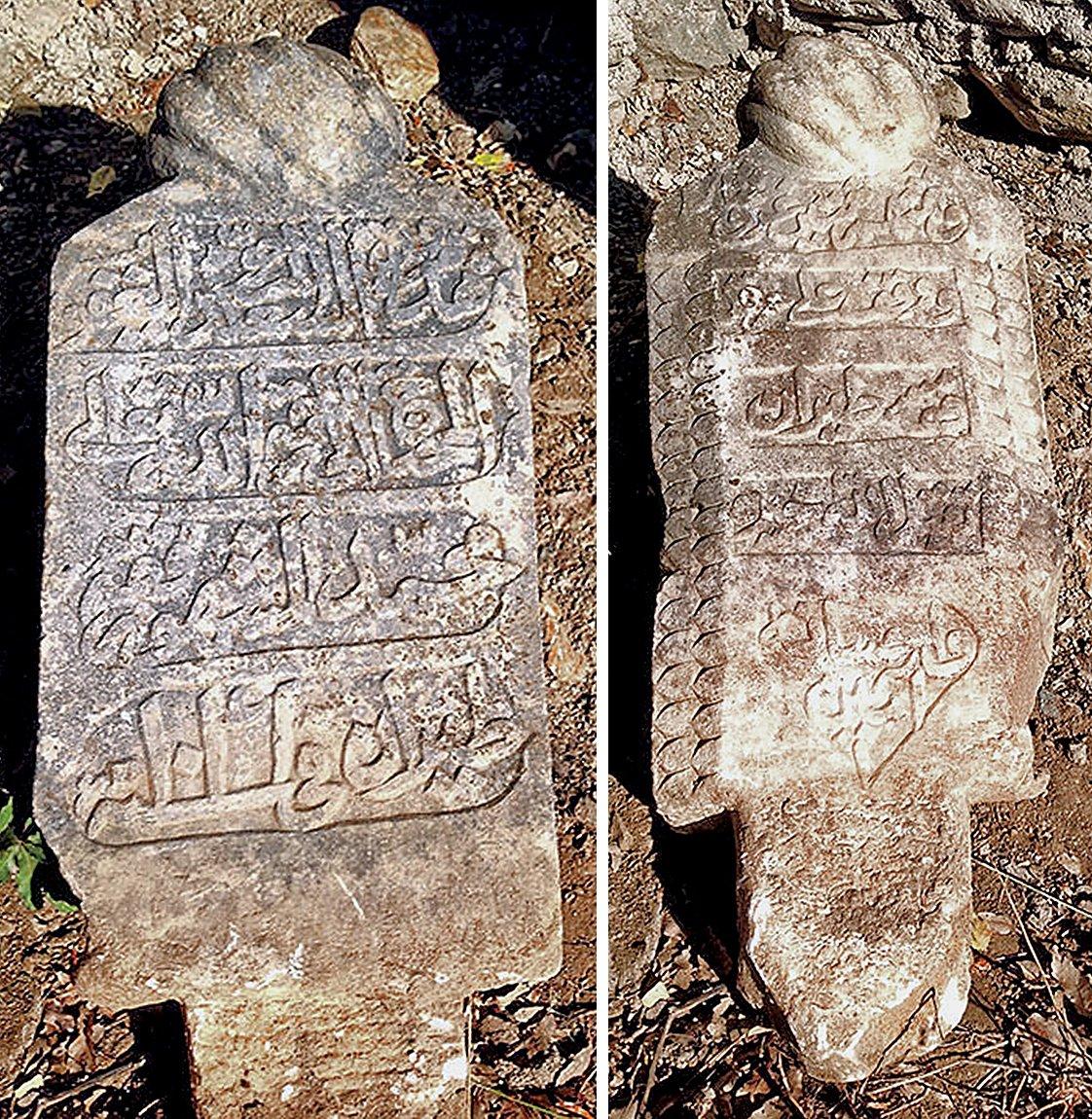 Hizan’a bağlı Şandis (Dayılar) köyünde Fakī-yi Teyrân’a nisbet edilen kabirdeki mezar taşları