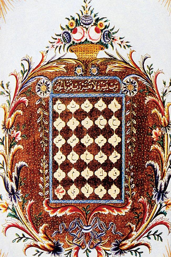 Bir elif cüzünde elifbânın yer aldığı ilk sayfa (TSMK, Emanet Hazinesi, nr. 437)