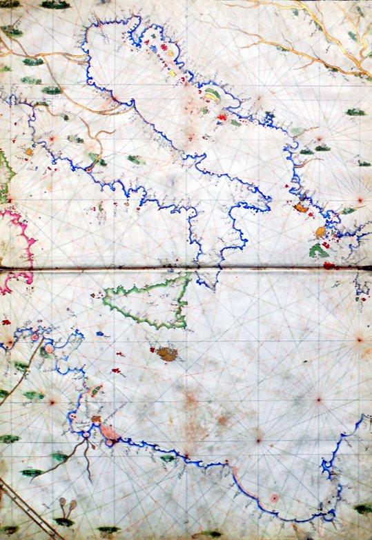 Ali Macar Reis’in 975/1567 tarihli Atlas’ındaİtalya ve çevresini gösteren harita(TSMK, Hazine, nr. 644, vr. 3b-4a)