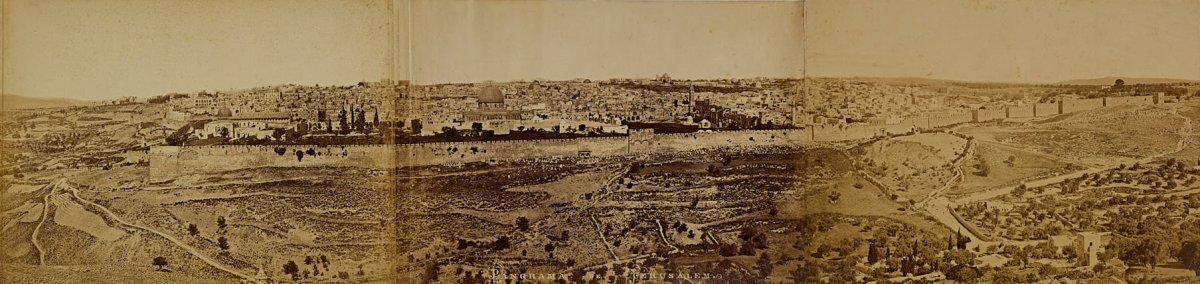 Zeytindağı tarafından çekilmiş bir Kudüs fotoğrafı (İÜNEK, II. Abdülhamid Han Fotoğraf Albümleri, nr. 90504/1)