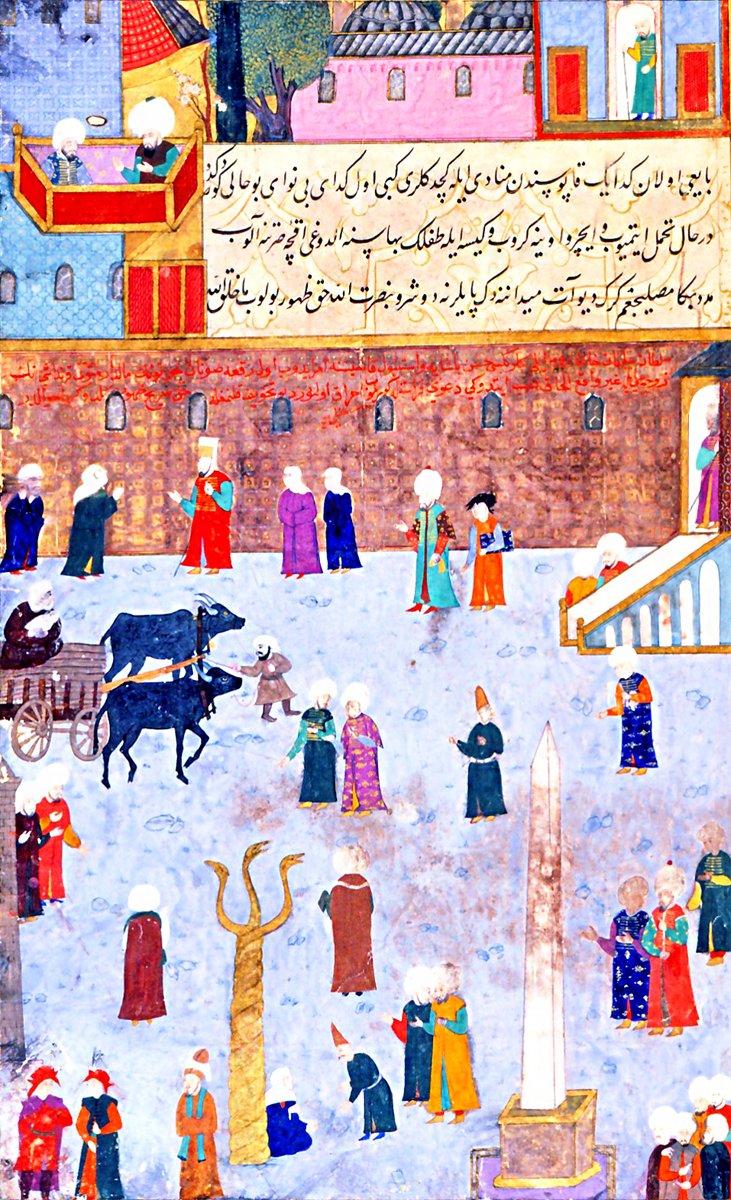 İbrâhim Paşa Sarayı ve önündeki Atmeydanı’nı tasvir eden bir minyatür (Hünernâme, TSMK, Hazine, nr. 1524, vr. 250a)