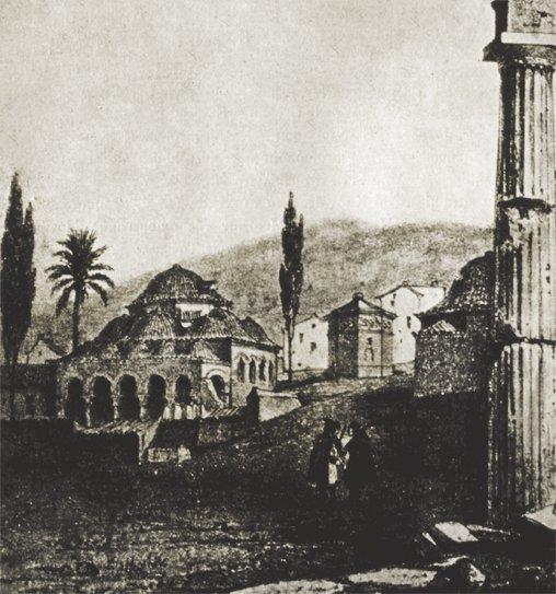 Atina’daki Fethiye Camii’nin XIX. yüzyıl ortalarına doğru çizilmiş bir gravürü (Th. du Moncel, rs. 15)