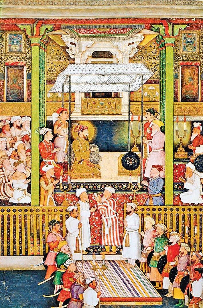 Şah Cihan’ı tahtında tasvir eden bir minyatür (Washington Gallery of Art, nr. 42, vr. 17a)