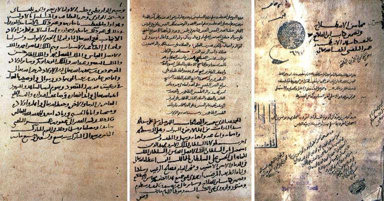 Ömer b. Reslân el-Bulkīnî’nin Meḥâsinü’l-ıṣṭılâḥ fî tażmîni Kitâbi İbni’ṣ-Ṣalâḥ adlı eserinin ilk ve son iki sayfası (Süleymaniye Ktp., Fâtih, nr. 667)