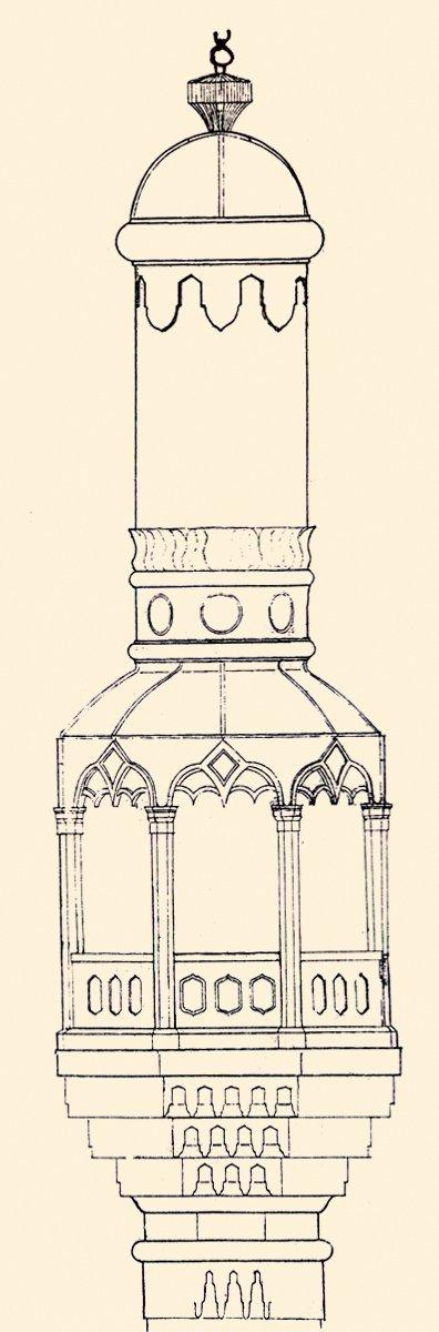 Kasım Paşa Camii’nin Sultan Abdülaziz döneminde yenilenen minaresinin çizimi