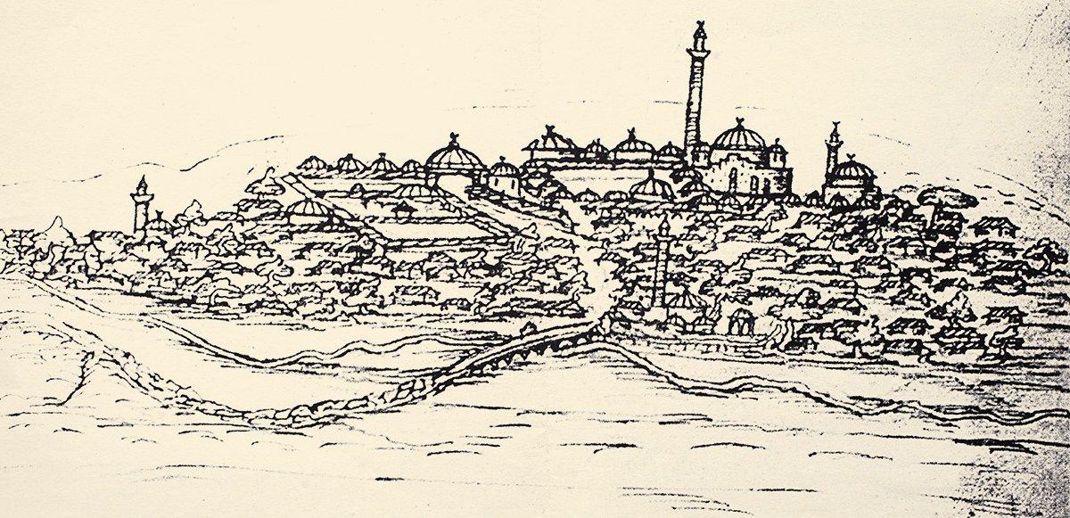 Lüleburgaz’ın XVI. yüzyılda bir Alman seyyahı tarafından çizilen gravürü (M. Kiel fotoğraf arşivi)