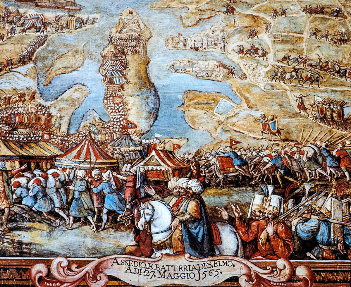 Santarma (Saint Elmo) Kalesi kuşatmasını gösteren bir resim (Bellul, s. 34)