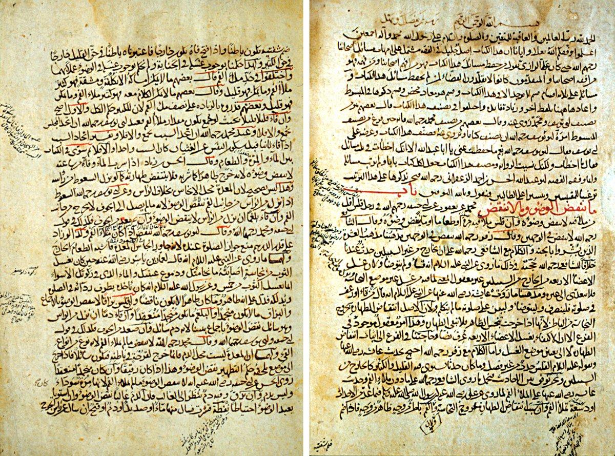 Kādîhan’ın Şerḥu’l-Câmiʿi’ṣ-ṣaġīr adlı eserinin ilk iki sayfası (Süleymaniye Ktp., Fâtih, nr. 1687)