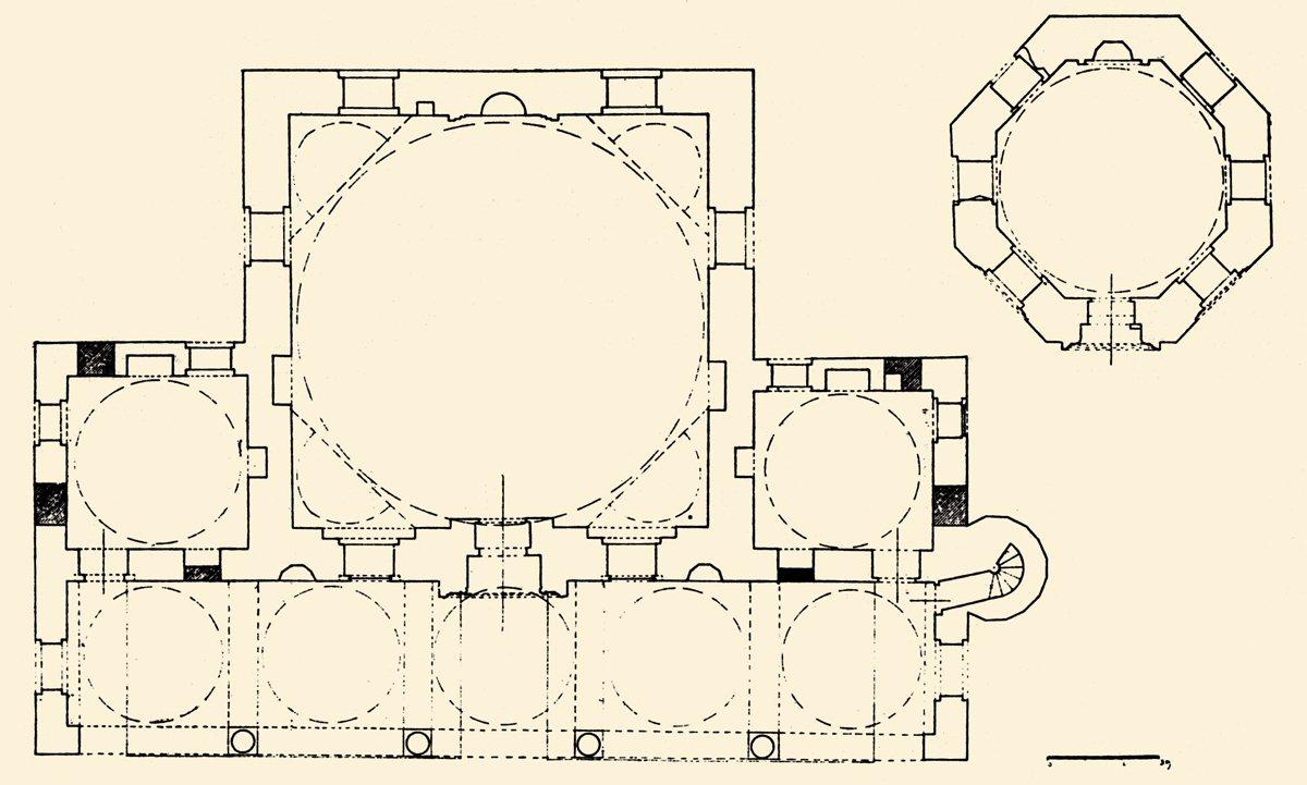 Hüseyin Bey Camii ve Külliyesi’nin planı(Semavi Eyice arşivi)