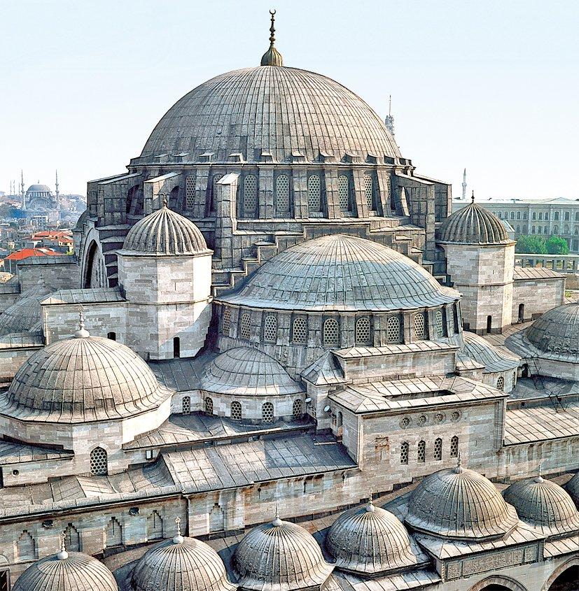 Süleymaniye Camii’nin örtü sistemini gösteren bir detay