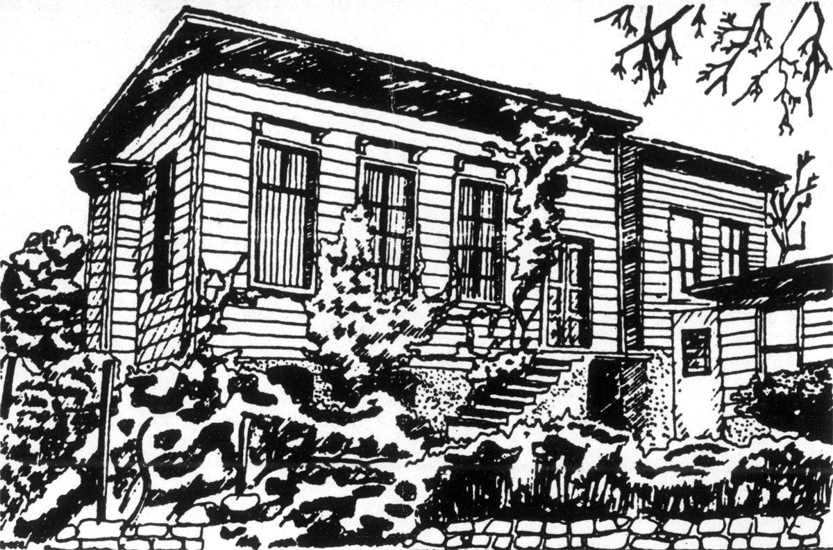 Beylerbeyi Havuzbaşı’ndaki Şeyh Nevruz Tekkesi’nin karakalem bir resmi (M. Baha Tanman arşivi)