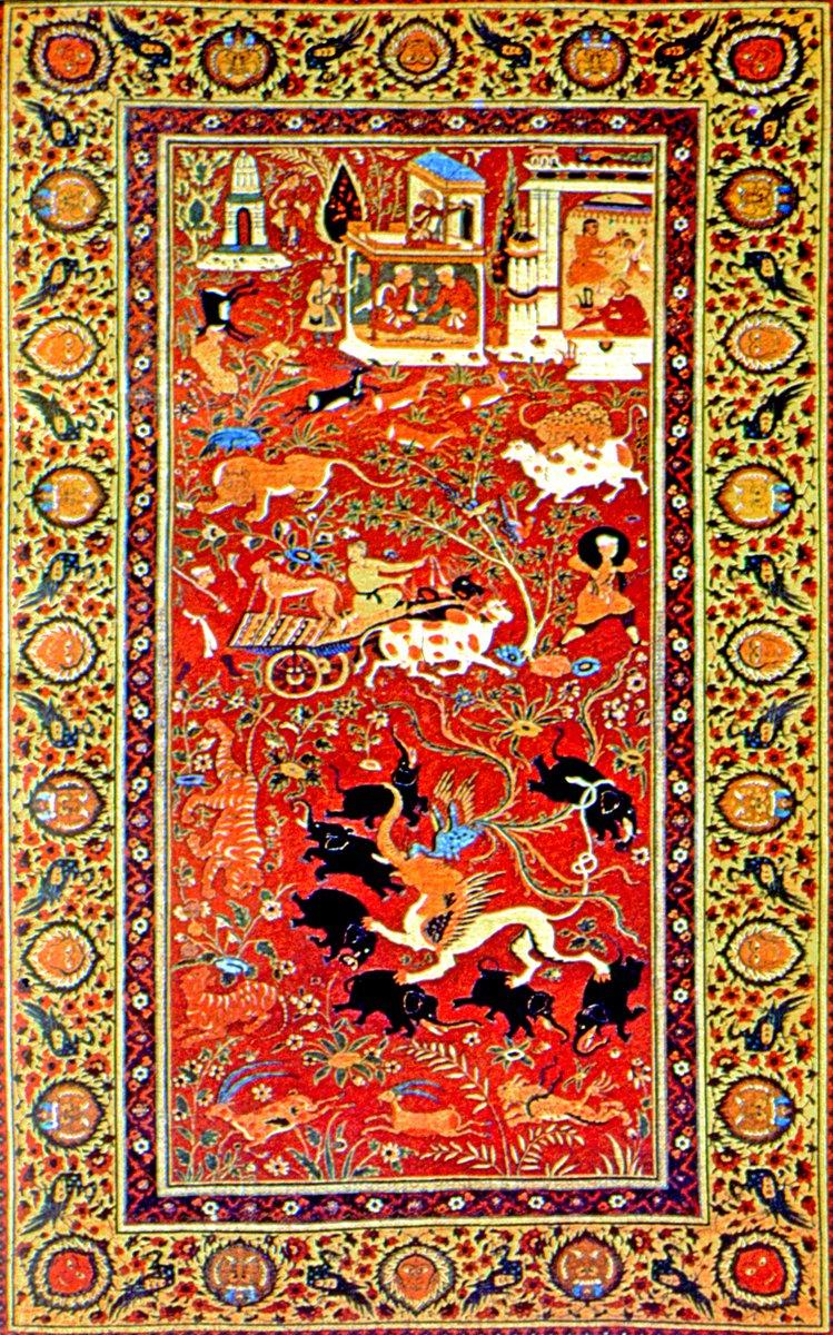 XVI. yüzyıla ait Bâbürlü halısı (Boston Museum of the Fine Arts)