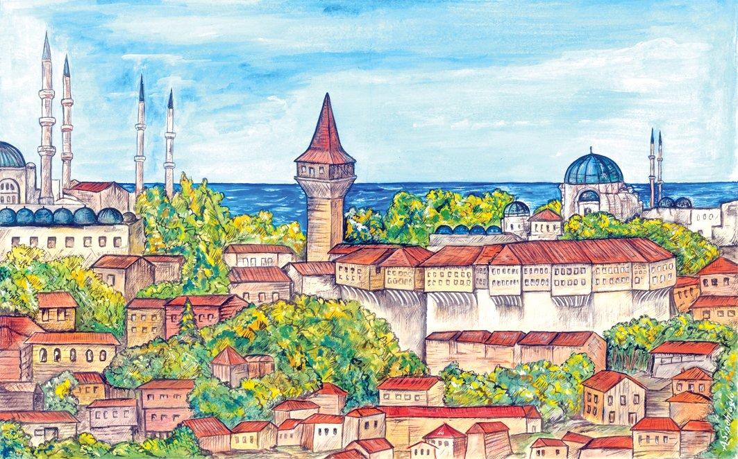 Ağakapısı’nın eski bir gravürü(Haluk Yusuf Şehsuvaroğlu’ndan)