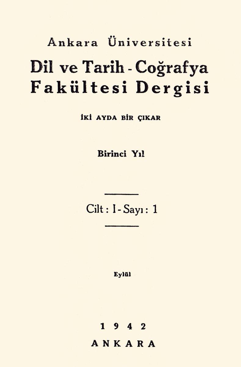 Dil ve Tarih-Coğrafya Fakültesi Dergisi’nin ilk sayısının kapağı