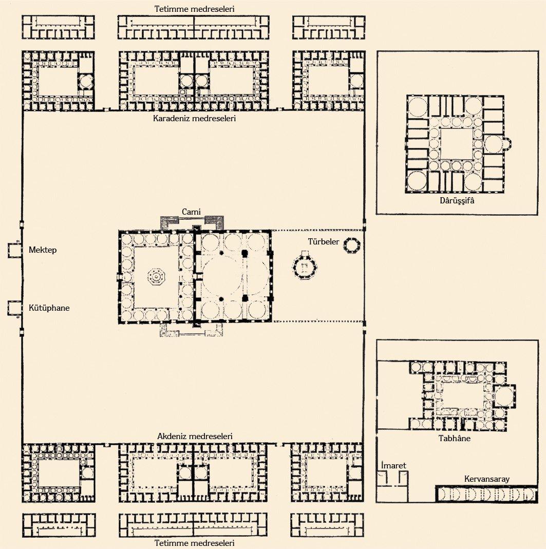 Fâtih Camii ve Külliyesi’nin planı