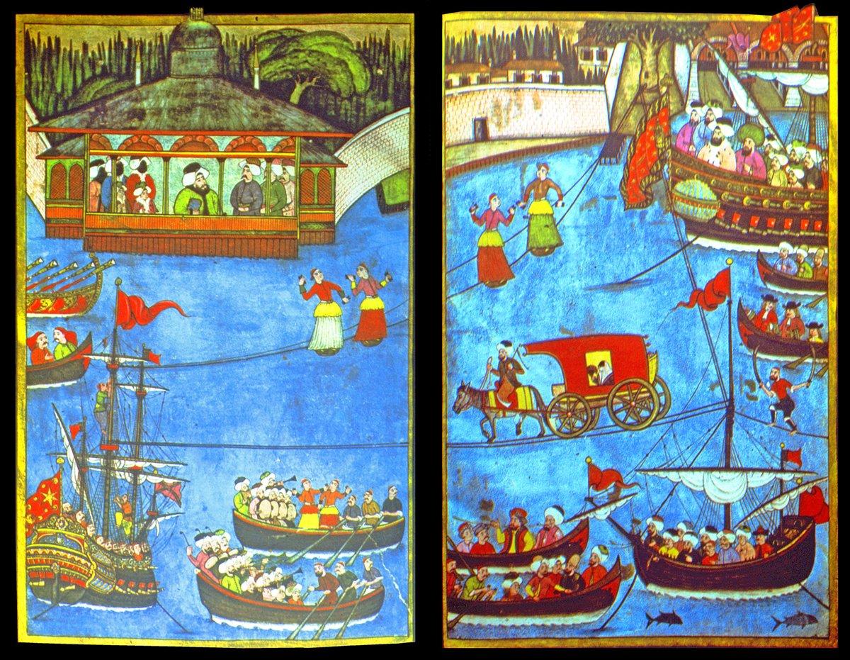 III. Ahmed’in şehzadelerinin sünnet düğününü tasvir eden minyatürler (Surnâme-i Vehbî, TSMK, III. Ahmed, nr. 3593, vr. 92b-93a)