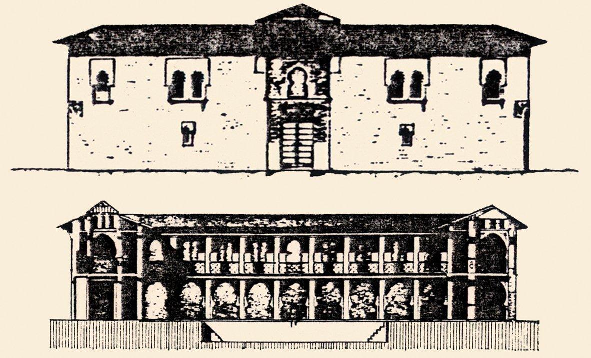 V. Muhammed’in Gırnata’da inşa ettirdiği bîmâristanın kesiti (Gaihabaud’dan)