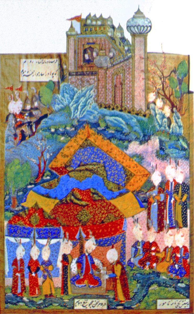 Makbul İbrâhim Paşa’yı İran şahının huzurunda gösteren minyatür (Süleymannâme, TSMK, Hazine, nr. 1517, vr. 374a)