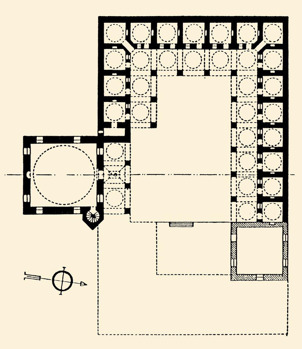 Ayas Ağa Külliyesi’nin planı (A. Gabriel’den)