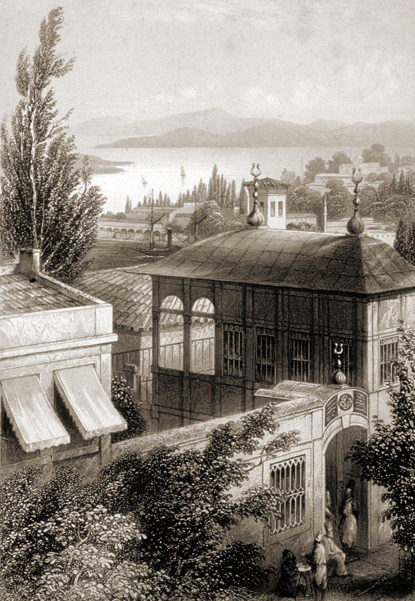 Hâlet Efendi Kütüphanesi’nin XIX. yüzyıl içinde çizilmiş bir gravürü (Divan Edebiyatı Müzesi, Envanter nr. 322/3)