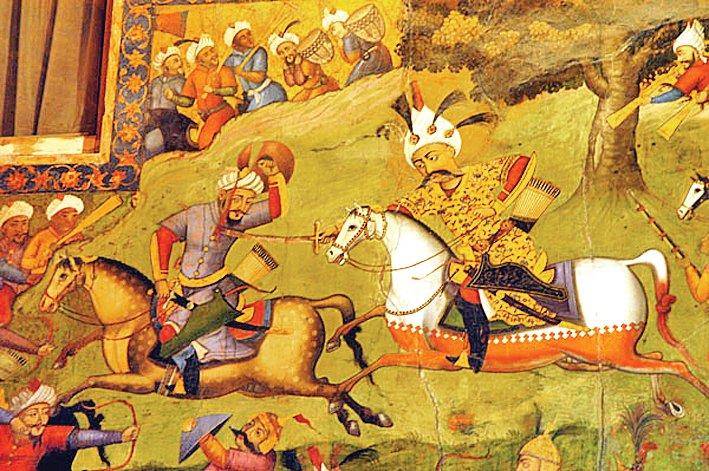 Şah İsmâil ile Şeybânî Han’ınmücadelesini gösteren minyatürden bir detay
