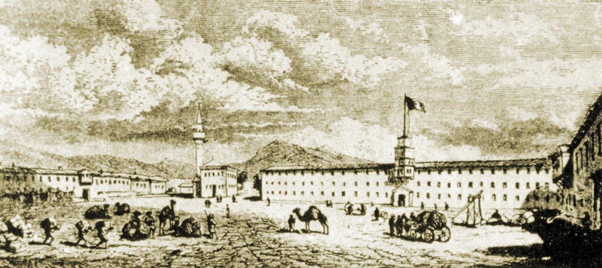 İslimye’de Sultan II. Mahmud devrinde kurulan dokuma fabrikasını gösteren bir gravür