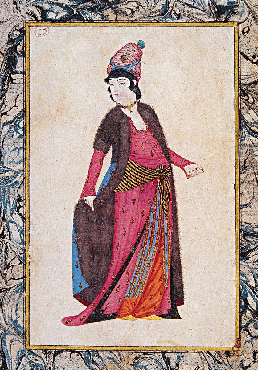 Abdullah-ı Buhârî Albümü’nden saraylı kadın minyatürü (İÜ Ktp., TY, nr. 9364)