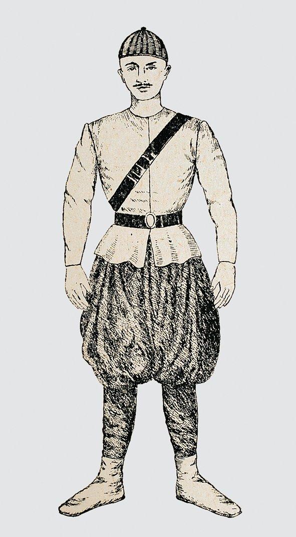 Başında şubara ile temsilî sekbân-ı cedîd neferi (XIX. yüzyıl başları)