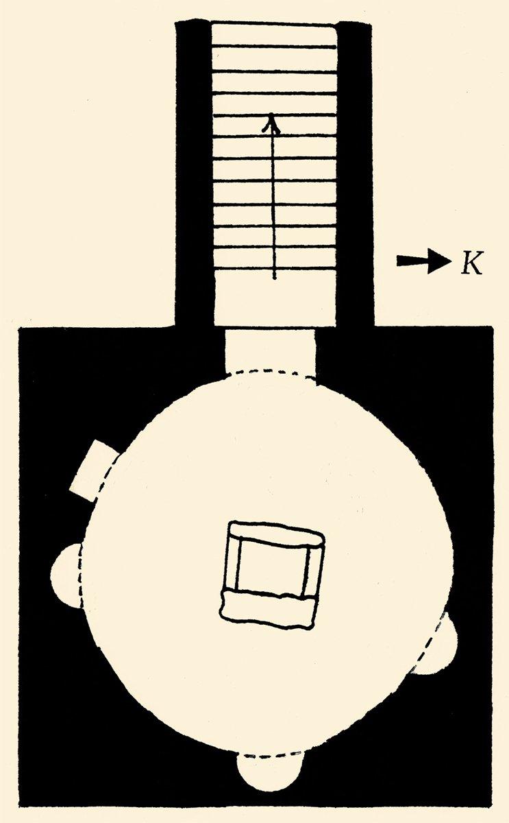 İznik’te Böcek Ayazması’nın planı (A. M. Schneider, Die römischen und byzantinischen Denkmäler von Iznik-Nicaea, Berlin 1943, şekil 12)