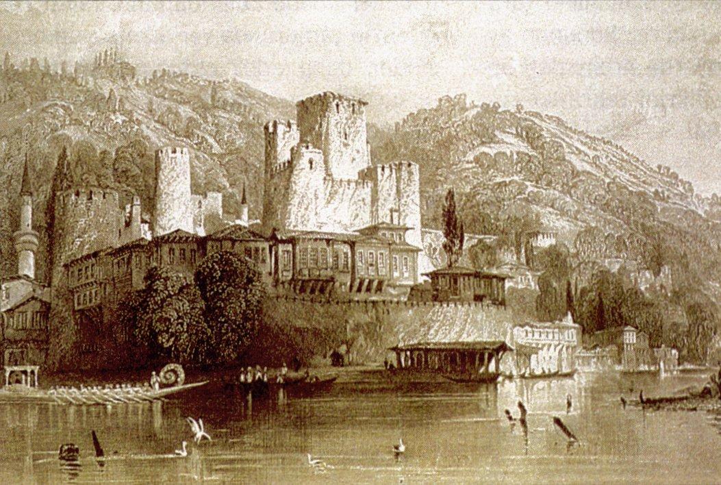 Allom’un XIX. yüzyılın ilk yarısında Anadoluhisarı’nı gösteren bir gravürü (Constantinople and the Scenery of the Seven Churches of Asia Minor, London 1940, I, 76)