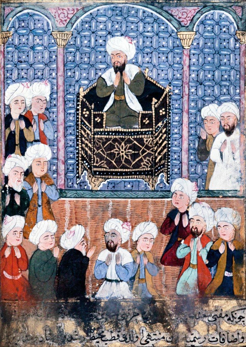 Âşık Çelebi’nin Meşâirü’ş-şuarâ adlı tezkiresindeki bir minyatürde Bihiştî Ramazan Efendi (Millet Ktp., Ali Emîrî, nr. 772, vr. 85b)