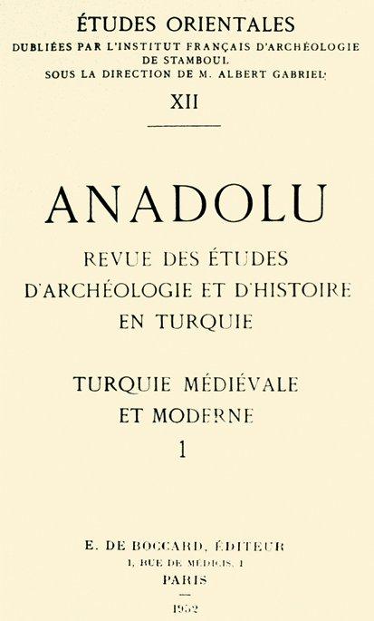 Anadolu dergisinin iç kapağı