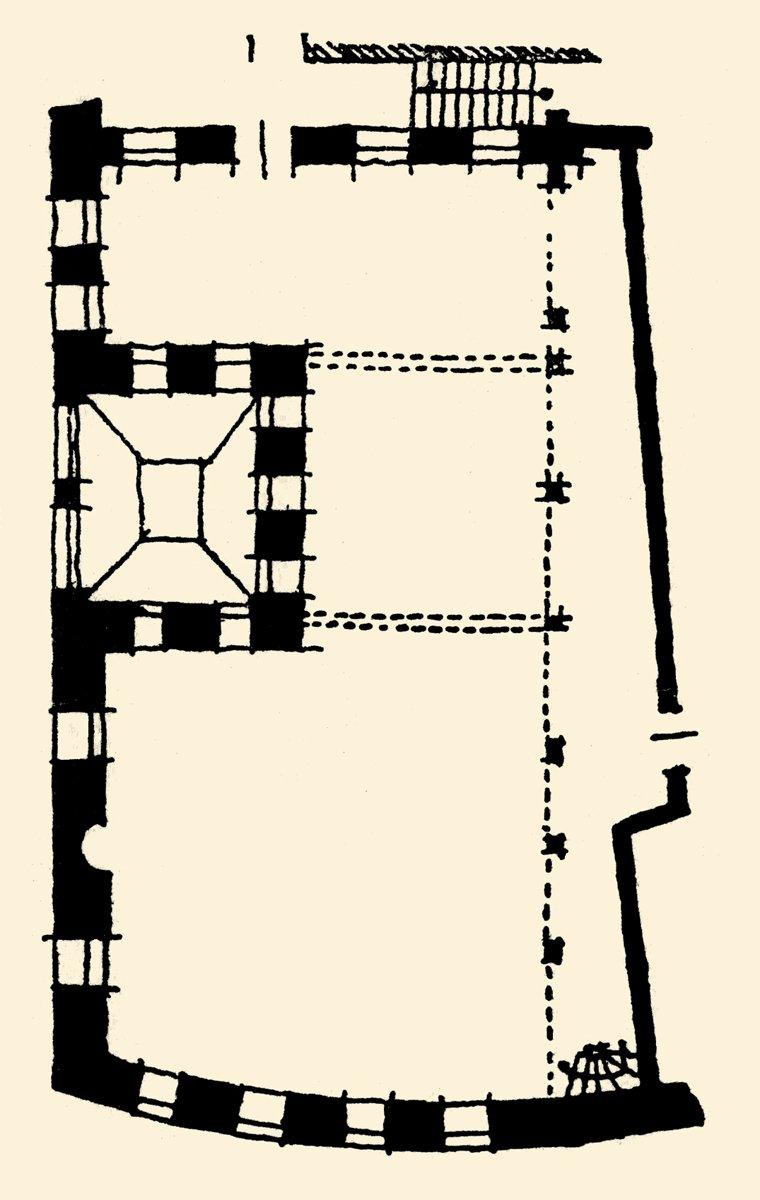 Aydınoğlu Tekkesi semâhânesinin plan-krokisi (İstanbul Ansiklopedisi, III, 1522)