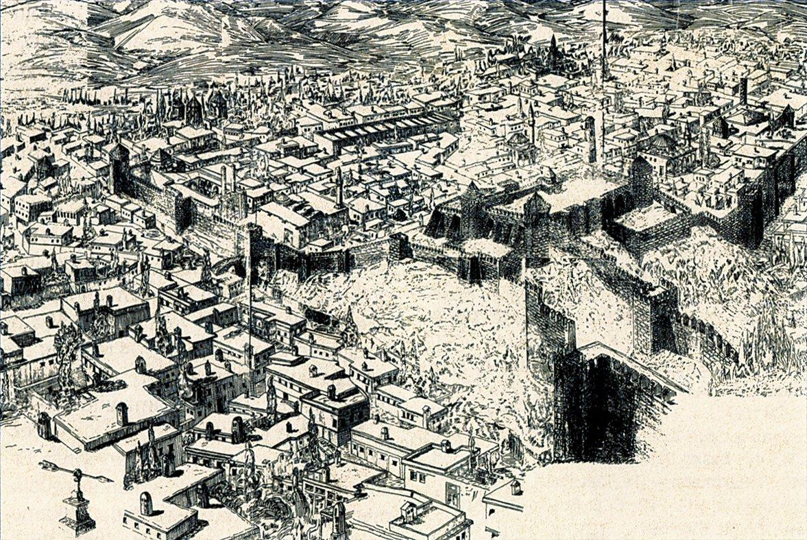 XVIII. yüzyılda Erzurum’u gösteren Mahmut Akok tarafından hazırlanmış rekonstrüksiyon