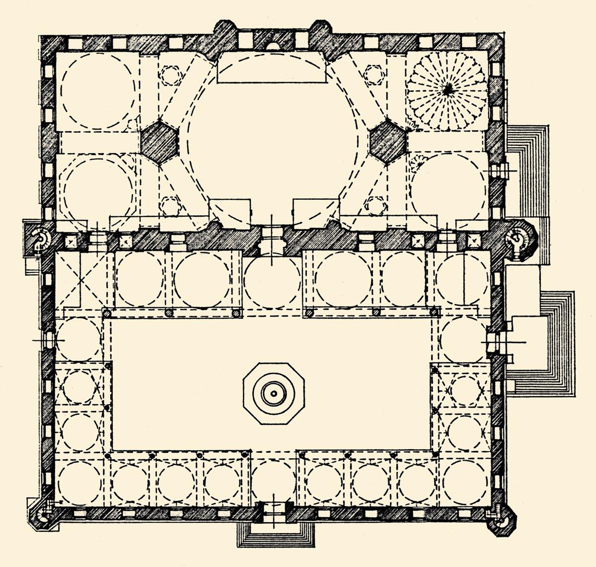 Üç Şerefeli Cami’nin planı