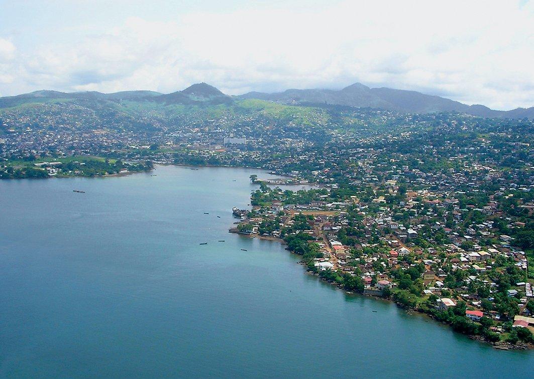 Sierra Leone’nin başşehriFreetown’un kuş bakışı görünüşü