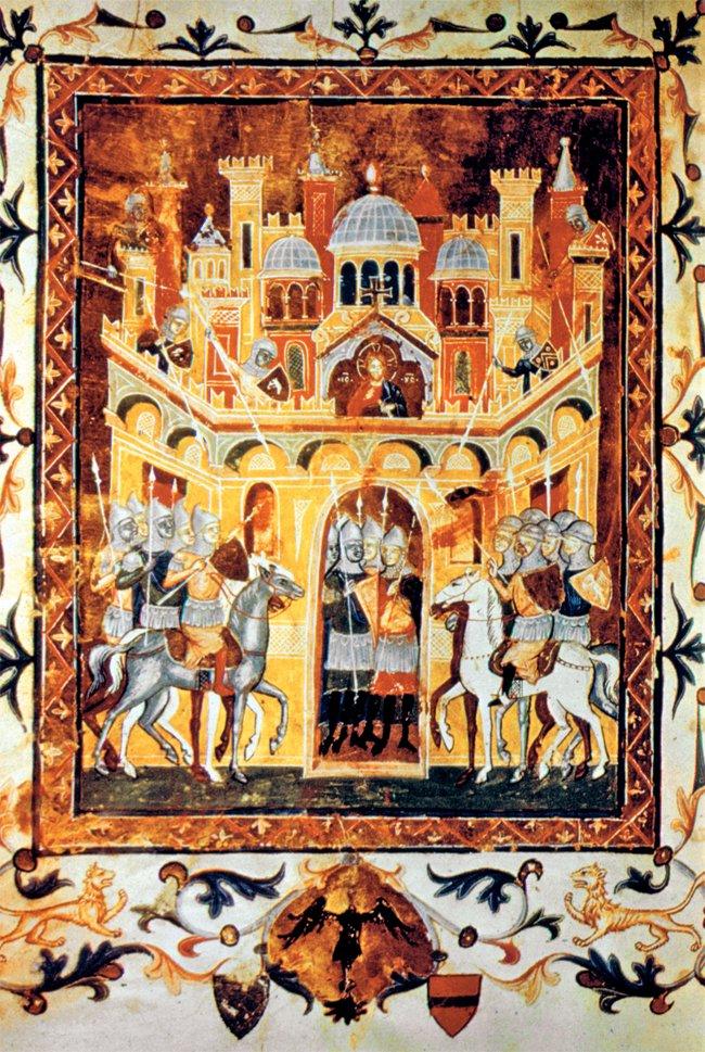 Haçlılar’ın Kudüs’ü zaptını tasvir eden bir minyatür (Runciman, s. 172)