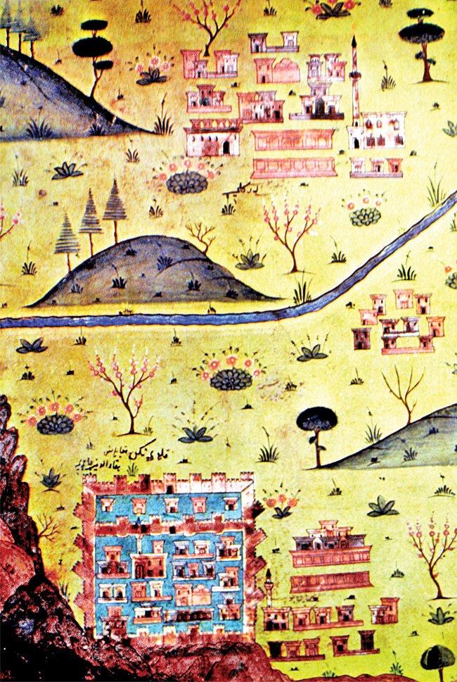 Konya Ereğlisi’nin XVI. yüzyıldaki durumunu gösteren bir minyatür (Matrakçı Nasuh, Beyân-ı Menâzil-i Sefer-i Irâkeyn, İÜ Ktp., TY, nr. 5964, vr. 18a)