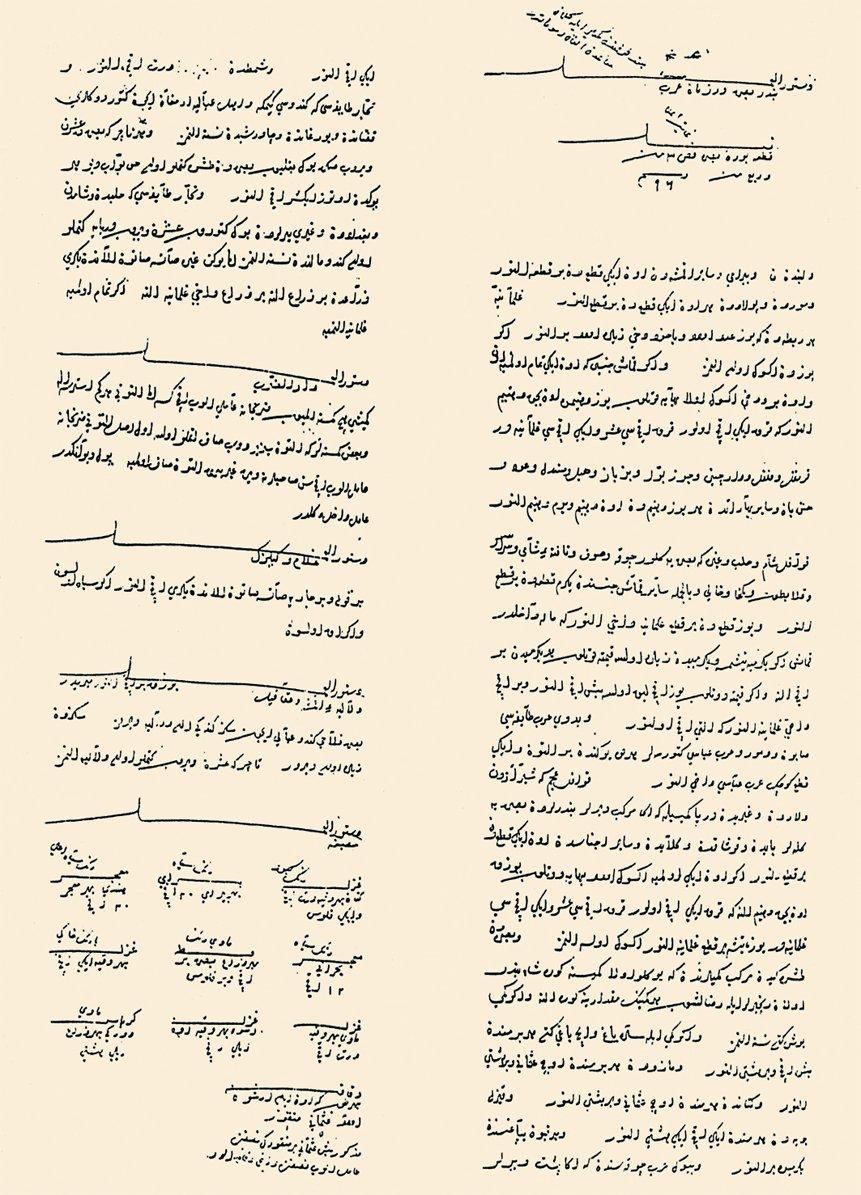 952 (1545) tarihli Basra vilâyeti kanunnâmesinden iki sayfa (BA, TD, nr. 282, s. 2-3)