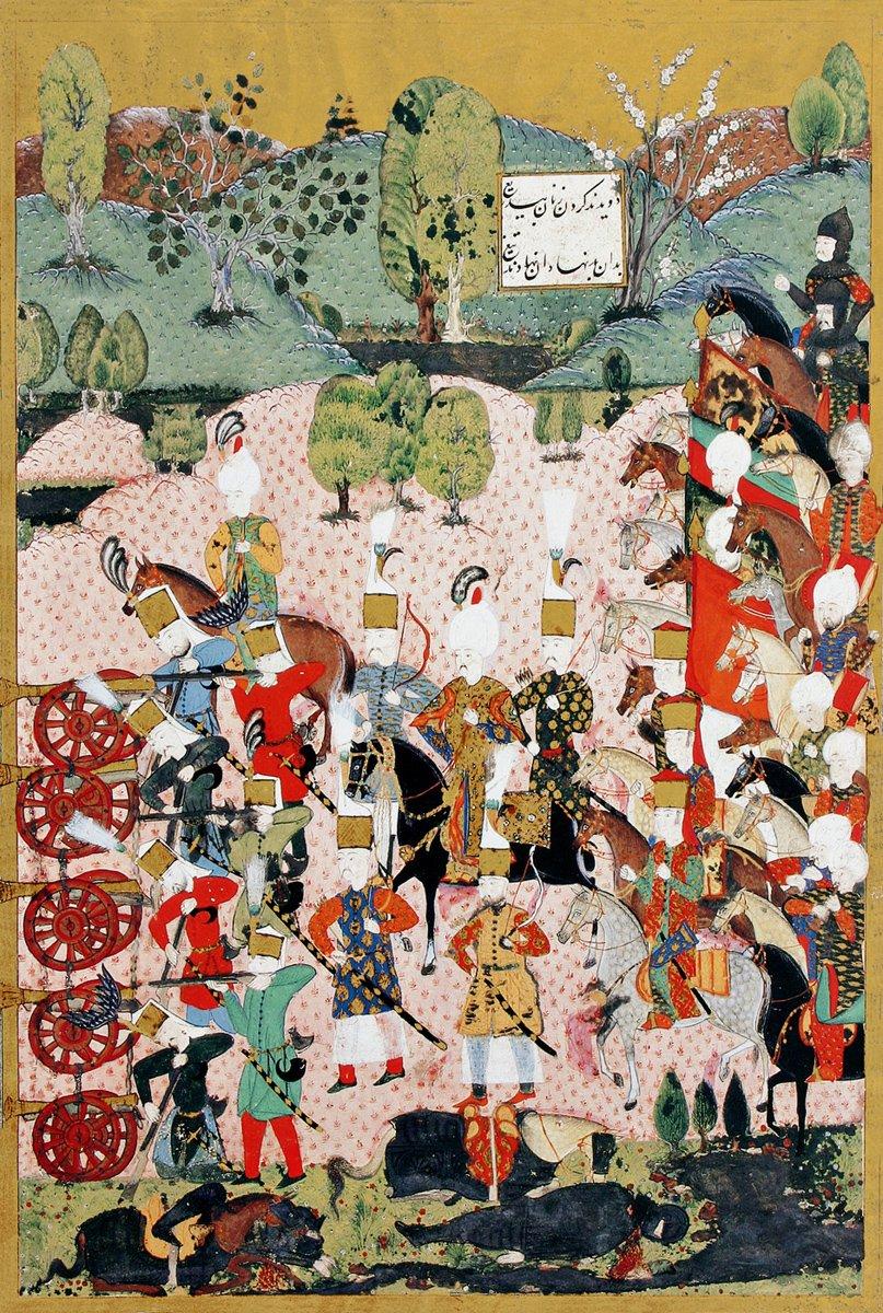 Mohaç Muharebesi’ni tasvir eden bir minyatür (Ârifî Çelebi, Süleymannâme,  TSMK, Hazine, nr. 1517, vr. 219b)